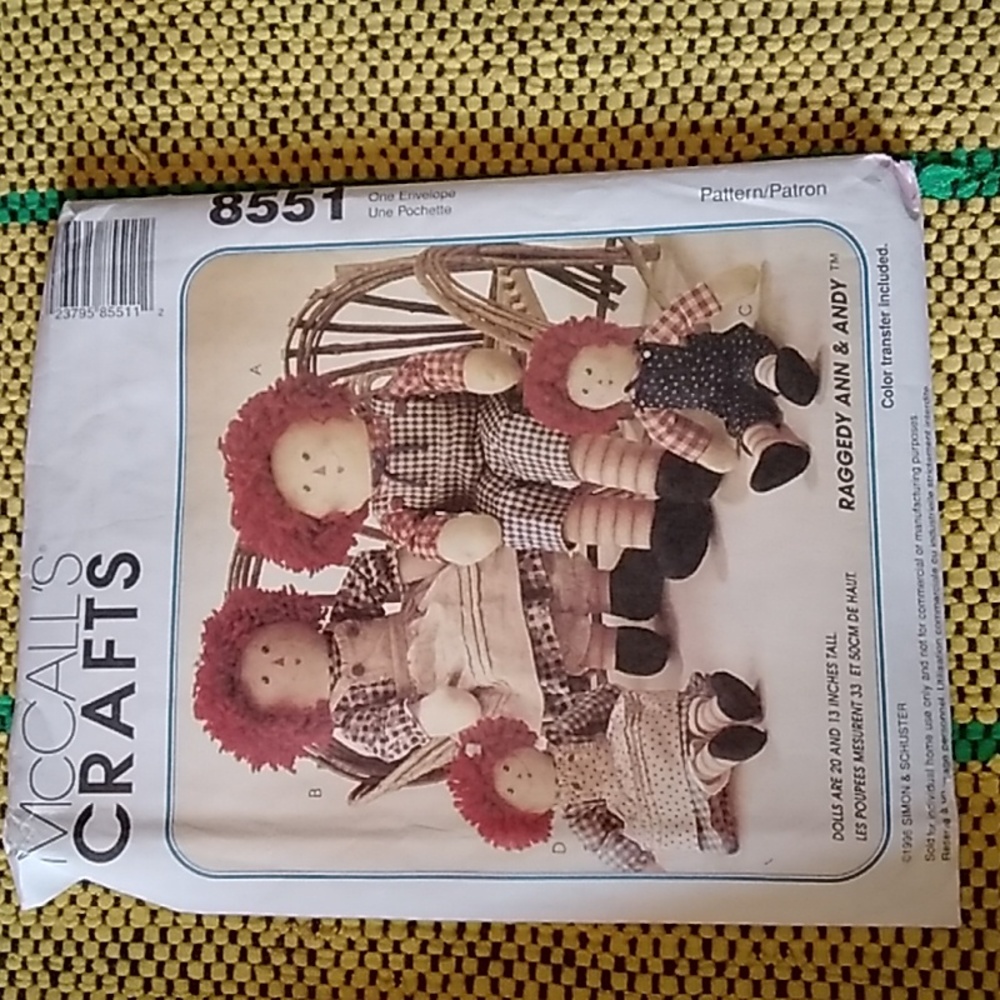 McCalls Crafts Raggedy Ann & Andy pattern